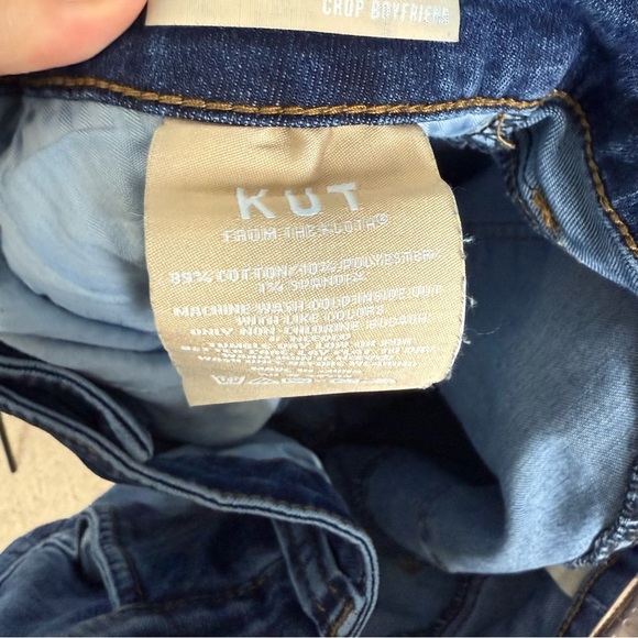 Kut From the Kloth Catherine Boyfriend Cropped Jeans Size 14W - Picture 5 of 5